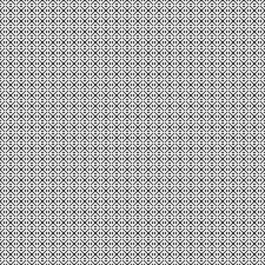 Siyah ve beyaz geometrik şekillerin kusursuz deseni. Üretken hesaplama sanatı vektör çizimi