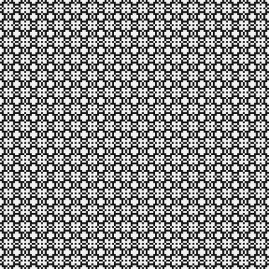 Siyah ve beyaz şekillerin geometrik dikişsiz deseni, vektör illüstrasyonu