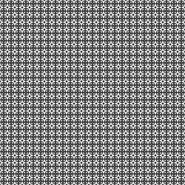 Siyah ve beyaz şekillerin geometrik dikişsiz deseni, vektör illüstrasyonu