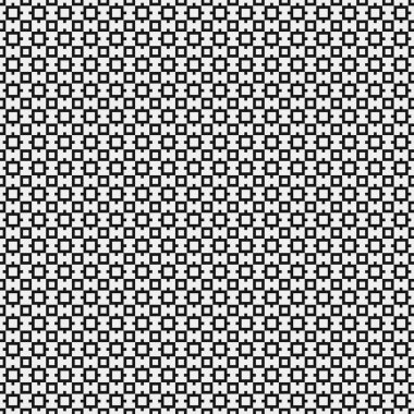 Siyah ve beyaz şekillerin geometrik dikişsiz deseni, vektör illüstrasyonu