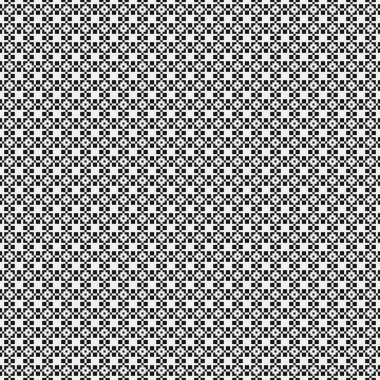 Siyah ve beyaz şekillerin geometrik dikişsiz deseni, vektör illüstrasyonu