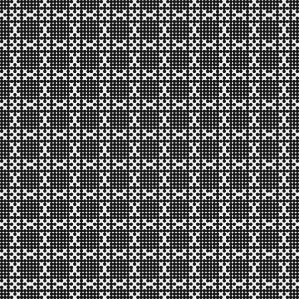 Seamless Pattern Black White Geometric Shapes Generative Computational Art Vector — Stock Vector