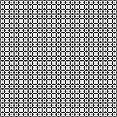 Siyah ve beyaz şekillerin geometrik dikişsiz deseni, vektör illüstrasyonu