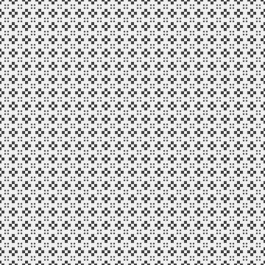 Siyah ve beyaz geometrik şekillerin kusursuz deseni. Üretken hesaplama sanatı vektör çizimi