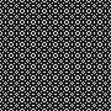 Siyah ve beyaz şekillerin geometrik dikişsiz deseni, vektör illüstrasyonu