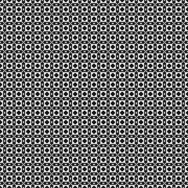 Siyah ve beyaz şekillerin geometrik dikişsiz deseni, vektör illüstrasyonu