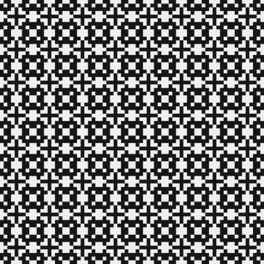 Siyah ve beyaz geometrik şekillerin kusursuz deseni. vektör illüstrasyonu