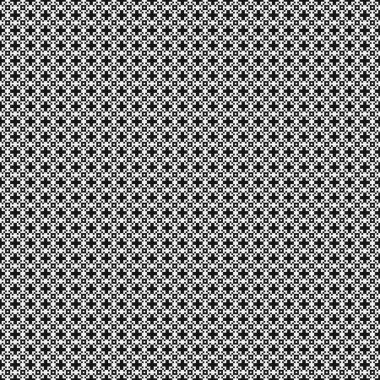 Siyah ve beyaz şekillerin geometrik dikişsiz deseni, vektör illüstrasyonu