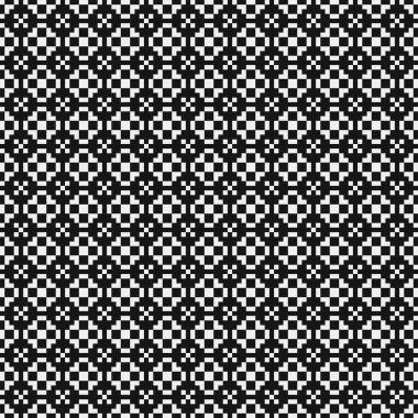 Siyah ve beyaz geometrik şekillerin kusursuz deseni. vektör illüstrasyonu