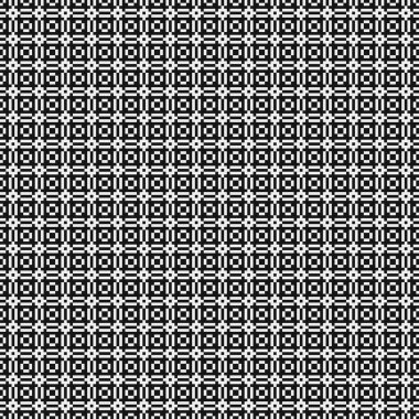 Siyah ve beyaz geometrik şekillerin kusursuz deseni. vektör illüstrasyonu