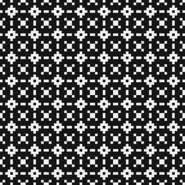 Siyah ve beyaz geometrik şekillerin kusursuz deseni. vektör illüstrasyonu