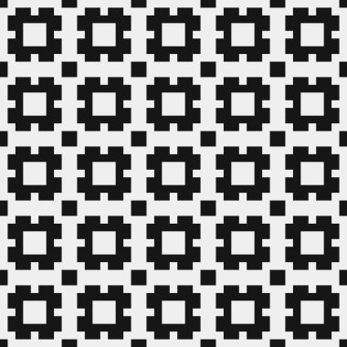 Siyah ve beyaz geometrik şekillerin kusursuz deseni. vektör illüstrasyonu