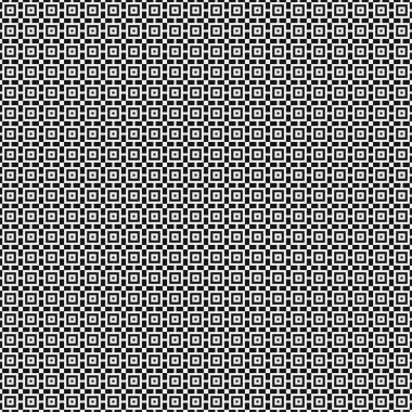 Siyah ve beyaz şekillerin geometrik dikişsiz deseni, vektör illüstrasyonu