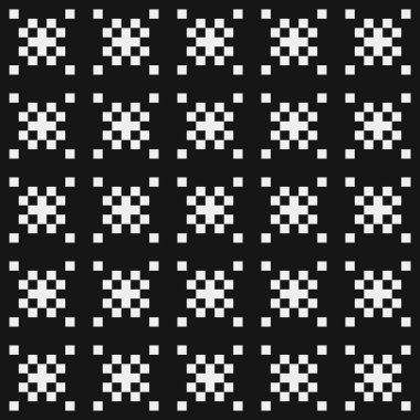 Siyah ve beyaz geometrik şekillerin kusursuz deseni. vektör illüstrasyonu