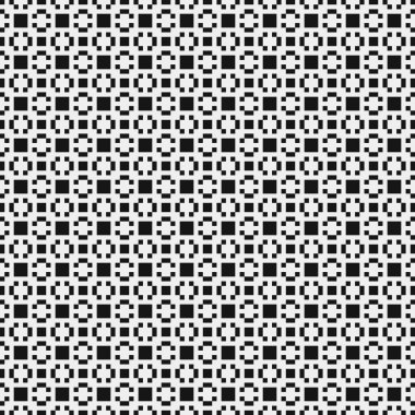 Siyah ve beyaz şekillerin geometrik dikişsiz deseni, vektör illüstrasyonu