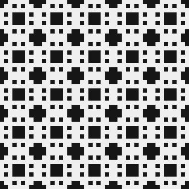 Siyah ve beyaz geometrik şekillerin kusursuz deseni. vektör illüstrasyonu