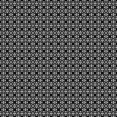 Siyah ve beyaz şekillerin geometrik dikişsiz deseni, vektör illüstrasyonu