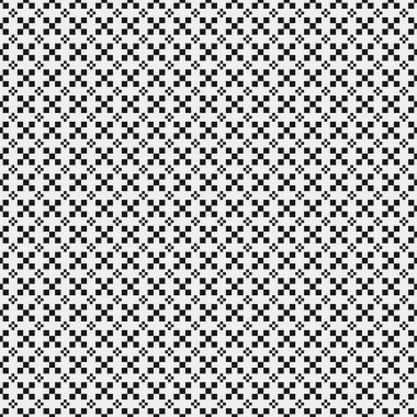 Siyah ve beyaz şekillerin geometrik dikişsiz deseni, vektör illüstrasyonu