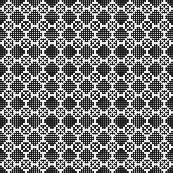 Seamless Pattern Black White Geometric Shapes Generative Computational Art Vector — Stock Vector