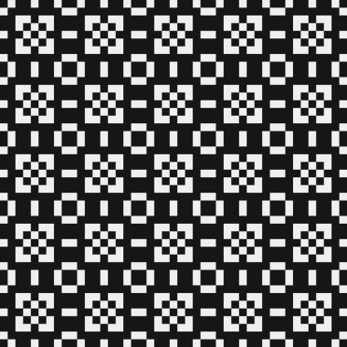Siyah ve beyaz geometrik şekillerin kusursuz deseni. vektör illüstrasyonu