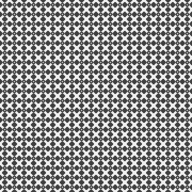 Siyah ve beyaz geometrik şekillerin kusursuz deseni. Üretken hesaplama sanatı vektör çizimi