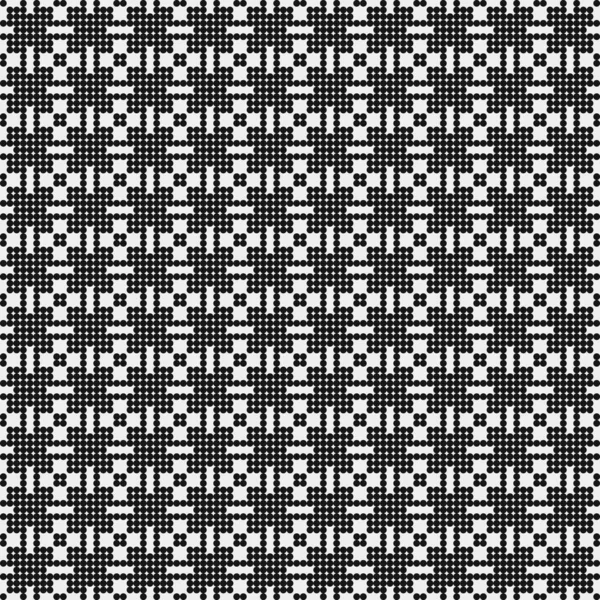 黒と白の幾何学的形状のシームレスなパターン 一般的な計算芸術のベクトル図 — ストックベクタ