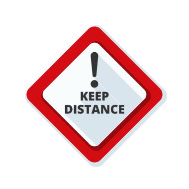 Uzaklık Ünlemini Koru Tehlike Uyarı Vektör İmza Çizelgesi, covid-19 konsepti
