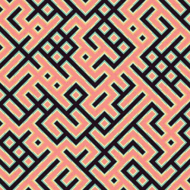 Soyut Geometrik Desen üretken hesaplama sanatı çizimi