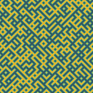 Soyut Geometrik Desen üretken hesaplama sanatı çizimi, labirent taklidi