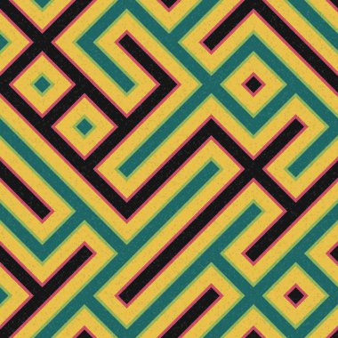 Soyut Geometrik Desen üretken hesaplama sanatı çizimi, labirent taklidi