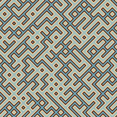 Soyut Geometrik Desen üretken hesaplama sanatı çizimi, labirent taklidi