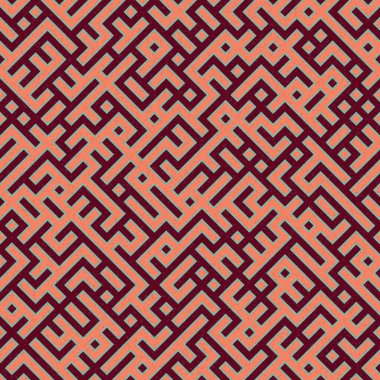 Soyut Geometrik Desen üretken hesaplama sanatı çizimi, labirent taklidi