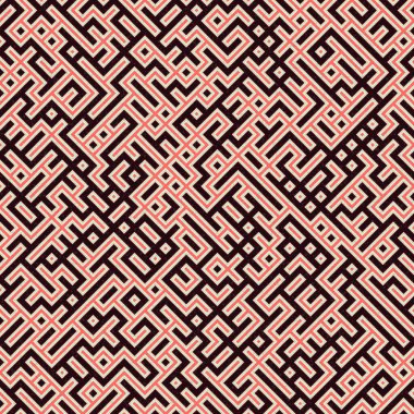 Soyut Geometrik Desen üretken hesaplama sanatı çizimi, labirent taklidi