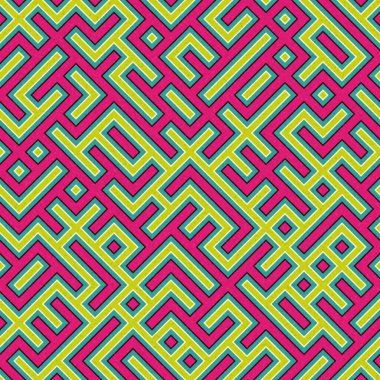 Soyut Geometrik Desen üretken hesaplama sanatı çizimi, labirent taklidi