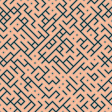 Soyut Geometrik Desen üretken hesaplama sanatı çizimi, labirent taklidi