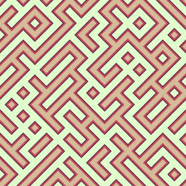 Soyut Geometrik Desen üretken hesaplama sanatı çizimi, labirent taklidi