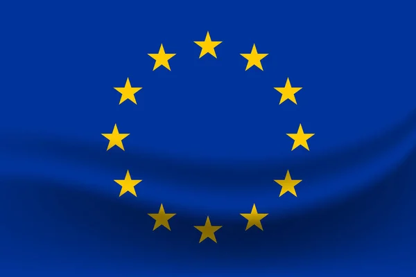 Európai Unió Illusztrációjának Lengő Zászlaja — Stock Vector