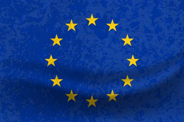 Bandiera Sventolante Dell Unione Europea — Vettoriale Stock