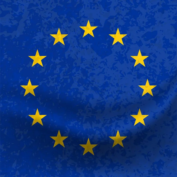 欧州連合のイラストの正方形の旗を振る — ストックベクタ