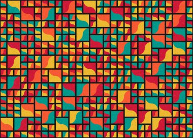 Soyut Geometrik Desen üretken hesaplama sanatı çizimi