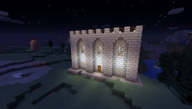 Minecraft Oyun 19 Ocak 2021 Minecraft Oyun 3 boyutlu illüstrasyonda Basit Taş Kale Örnekleri. Yazı
