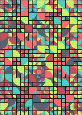 Soyut Geometrik Desen üretken hesaplama sanatı çizimi