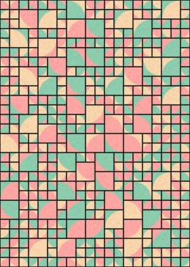 Soyut Geometrik Desen üretken hesaplama sanatı çizimi 