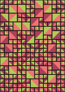 Soyut Geometrik Desen üretken hesaplama sanatı çizimi