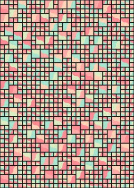 Soyut Geometrik Desen üretken hesaplama sanatı çizimi