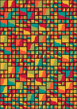 Soyut Geometrik Desen üretken hesaplama sanatı çizimi