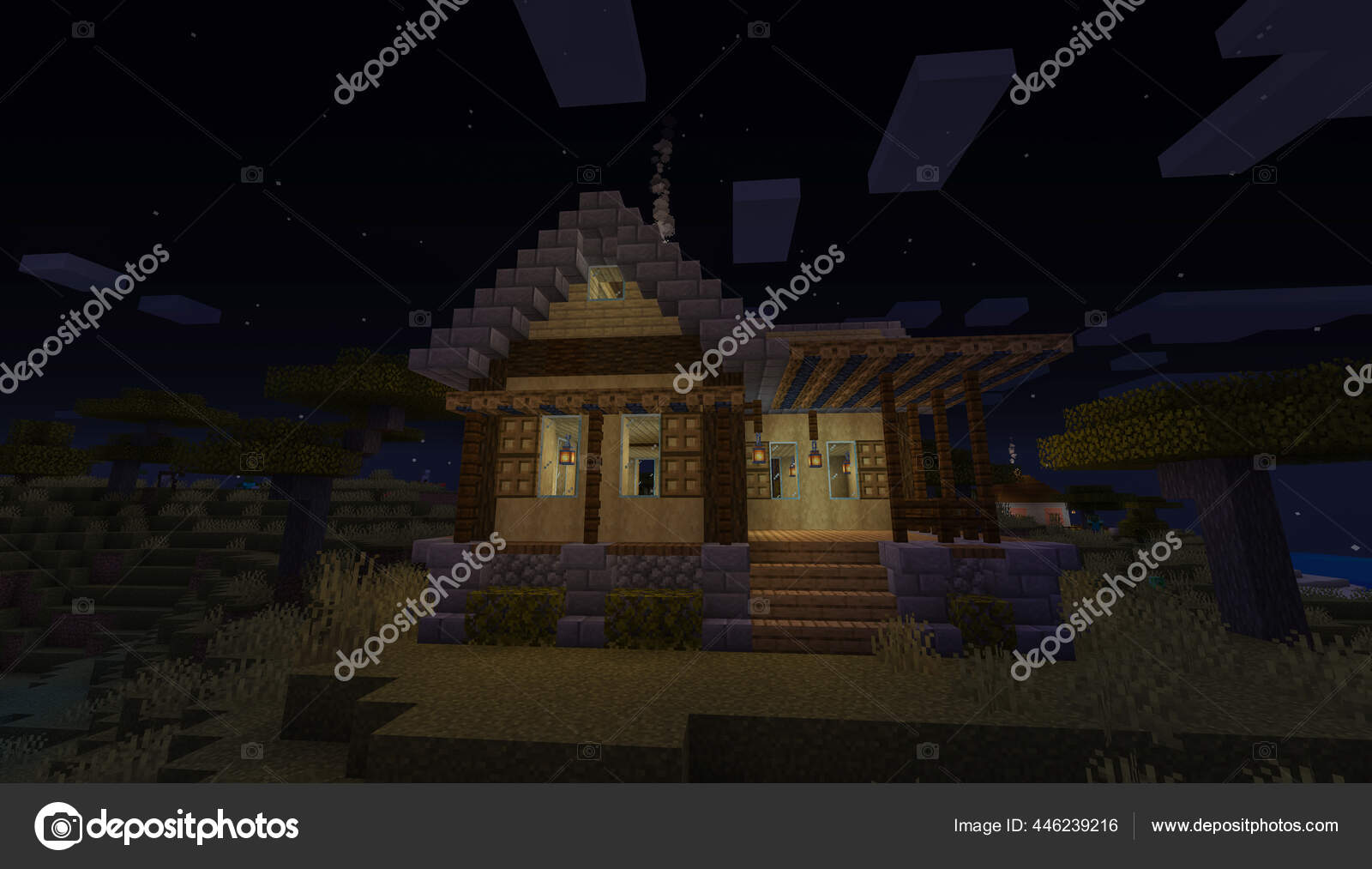 Minecraft Game Janeiro 2020 Amostra Simplesmente Casa Madeira