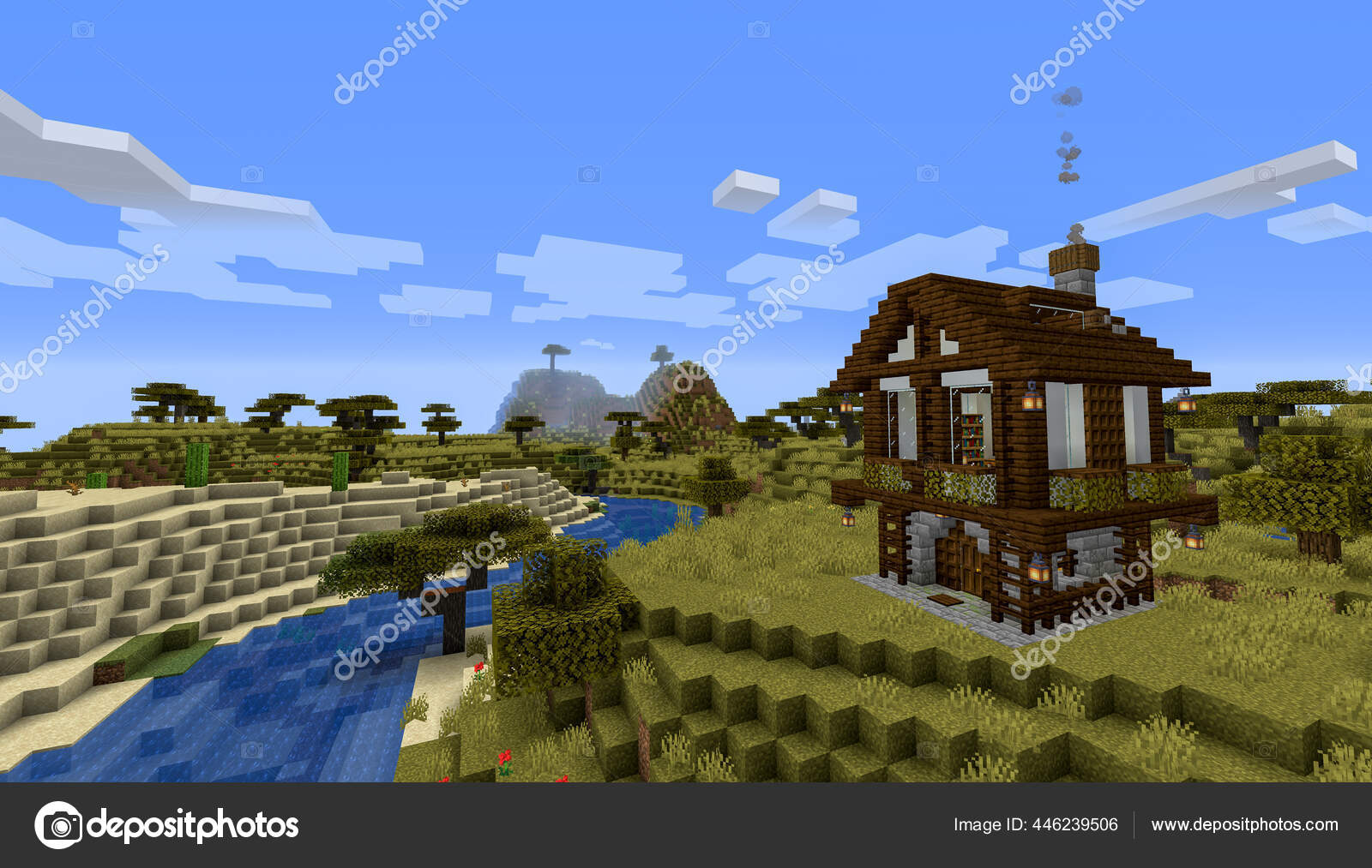 casas de madeira e pedra no minecraft