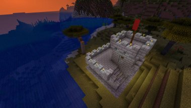 Minecraft Maçı 31 Ocak 2021. Minecraft Oyun 3D illüstrasyonunda Ortaçağ Kalesi 'nden bir örnek. Yazı