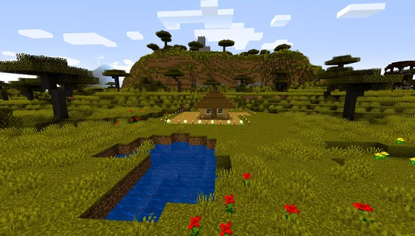 Minecraft Game Janeiro 2020 Amostra Simplesmente Casa Madeira